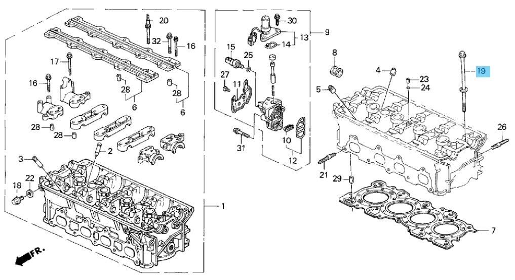 HONDA CR-X DEL SOL EG2 94-97 Genuine Cylinder Head Bolt 11x155 90006-PG6-003 x10