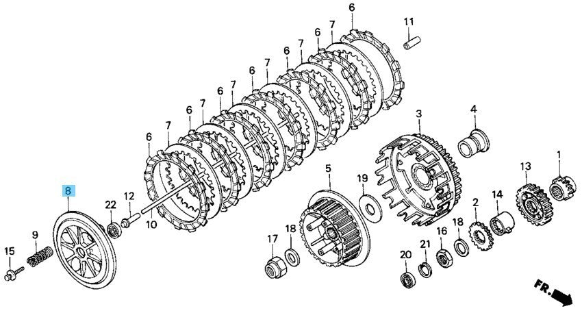 HONDA XR600R 1985-2000 Genuine Clutch Pressure Plate 22350-MG3-000 OEM