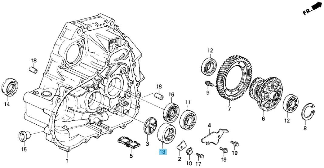 HONDA CIVIC EK9 1999-2000 Genuine Needle Bearing 33X60X20 91101-PG1-008 OEM