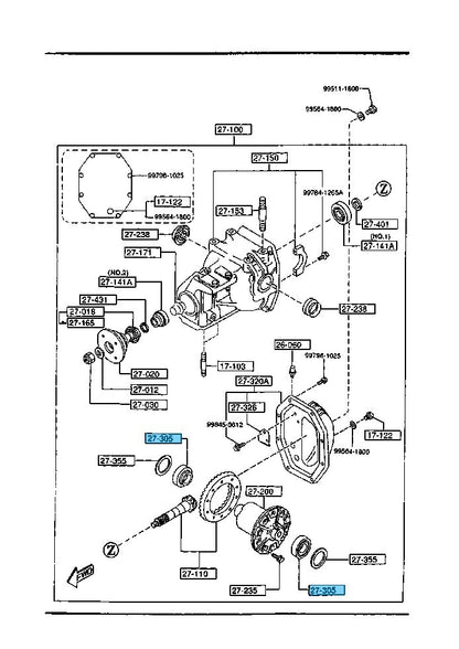 MAZDA RX-7 FC FD 86-91 93-95 Genuine Differentials Bearing 0118-27-350A OEM