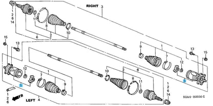 HONDA S2000 AP1 AP2 00-09 Genuine Rear Drive Shaft Inboard Joint Comp x2 Set OEM