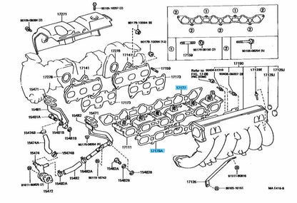 TOYOTA 1JZ-GTE Genuine VVTi  Intake Manifold Gasket To Head No1 & No2 Set OEM