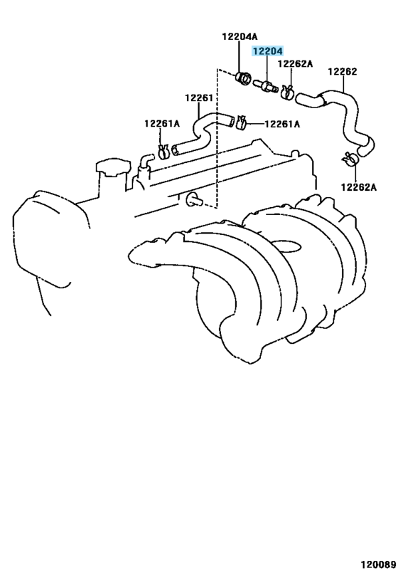 TOYOTA ALTEZZA GXE10 99-05 Genuine 1G-FE PCV Valve Ventilacion 12204-70020 OEM