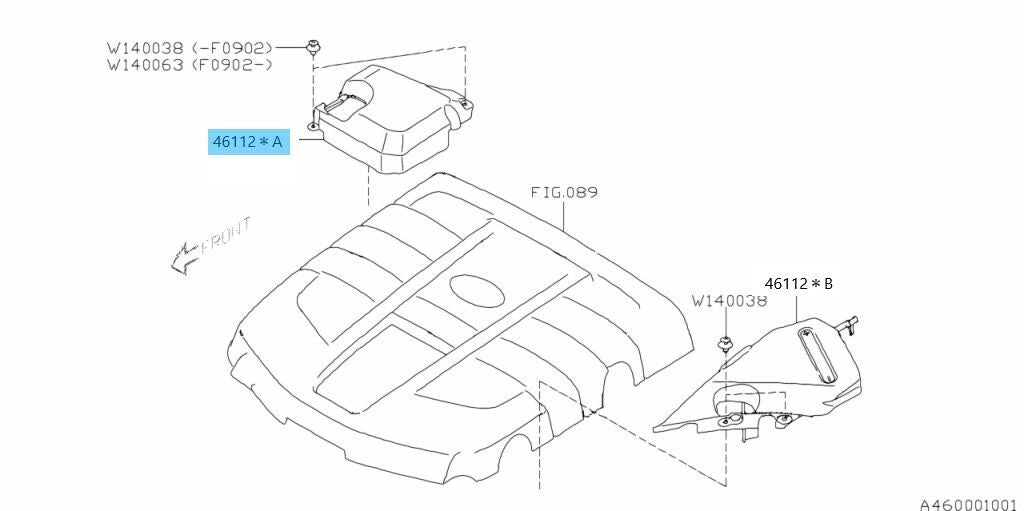 SUBARU LEGACY BL5 2005-2012 Genuine Engine Room ABS Unit Cover 46112AG000 OEM