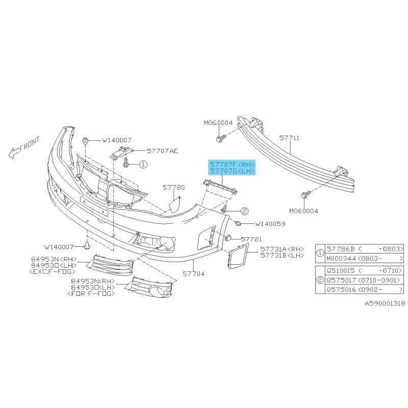 SUBARU IMPREZA WRX 08-11 Genuine Front Bumper Side Bracket Right & Left Set OEM