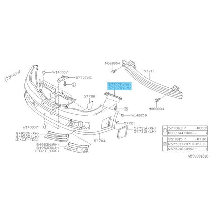 SUBARU IMPREZA WRX 08-11 Genuine Front Bumper Side Bracket Right & Left Set OEM