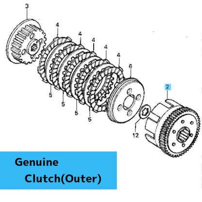 HONDA XR200R 1981-1983 1986-2002 Genuine Clutch(Outer) 22100-437-020 OEM
