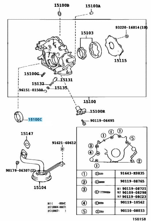 TOYOTA LEXUS Genuine 1UZFE 2UZFE 3UZFE Oil Pump Crankshaft Seal 90311-43006 OEM