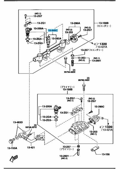 MAZDA RX-7 FD3S 1993-1995 Genuine Coolant Temperature Sensor N391-18-840 OEM