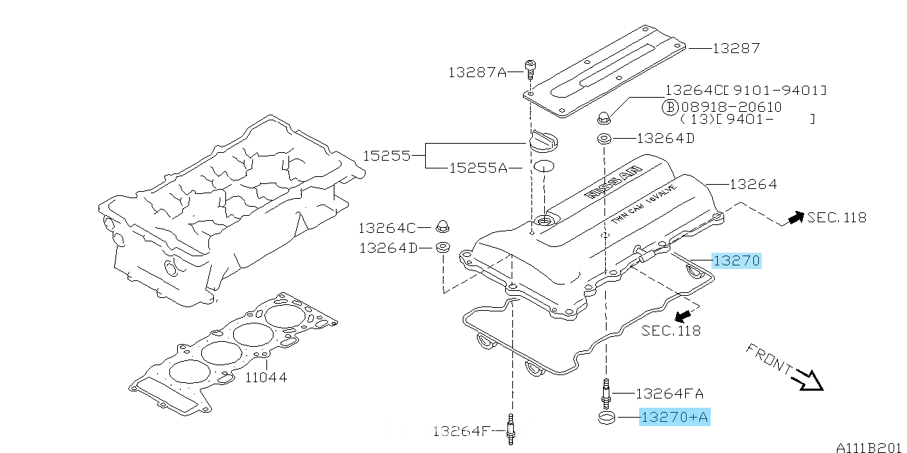 NISSAN 180SX SILVIA RPS13 SR20DET Genuine Rocker Cover Gasket & Oil Seal Set OEM