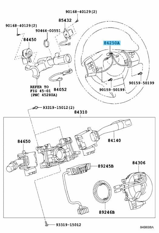 TOYOTA FJ CRUISER Genuine Steering Pad Radio Control Switch Assy 84250-35070 OEM