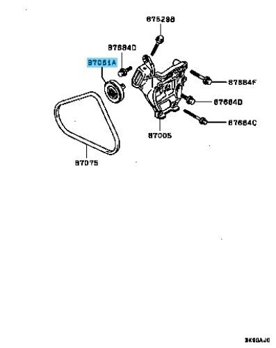 MITSUBISHI MONTERO V43W 89-00 Genuine A/C Compressor Tension Pulley MB568933