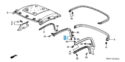 HONDA S2000 AP1/2 '00-09 Genuine Hardtop Roof Side Door Weatherstrip RH & LH Set