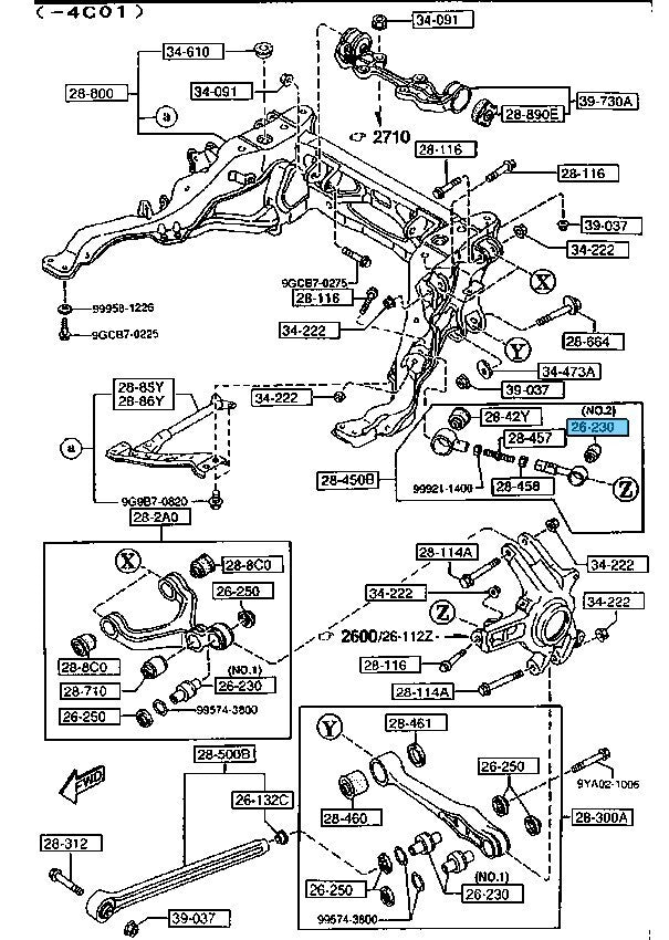 MAZDA RX-7 FD3S 93-95 Genuine Rear Lower Arm Pillow Ball No.2 FD01-26-230 x2 Set