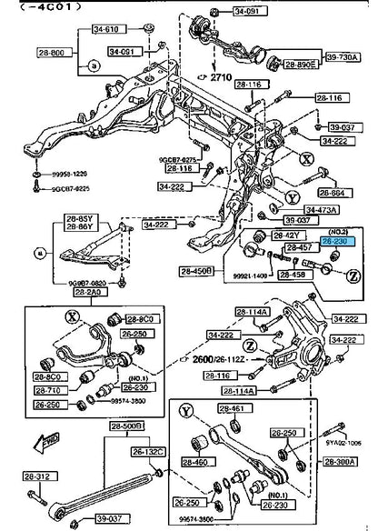 MAZDA RX-7 FD3S 93-95 Genuine Rear Lower Arm Pillow Ball No.2 FD01-26-230 x2 Set