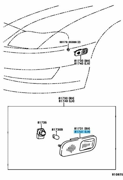 TOYOTA SOARER JZZ3# UZZ3# Genuine Lens Side Turn Signal Lamp LH 81741-24010 OEM