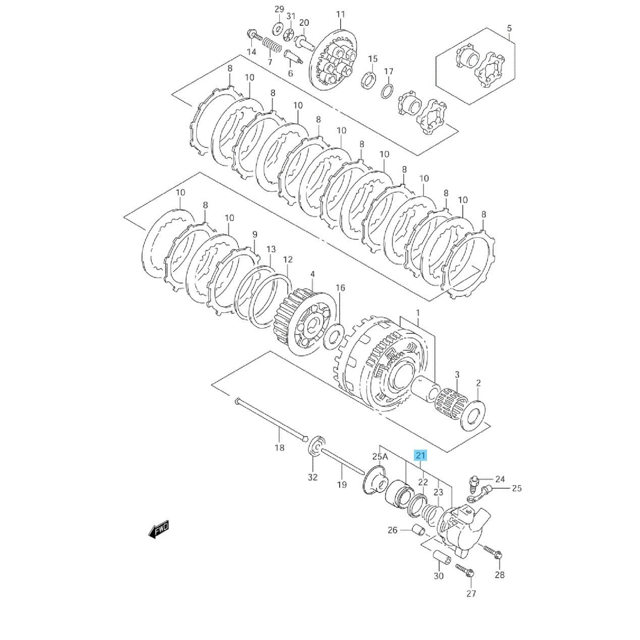 SUZUKI TL1000R 1998-2003 Genuine Clutch Release Cylinder 23160-02F21 OEM