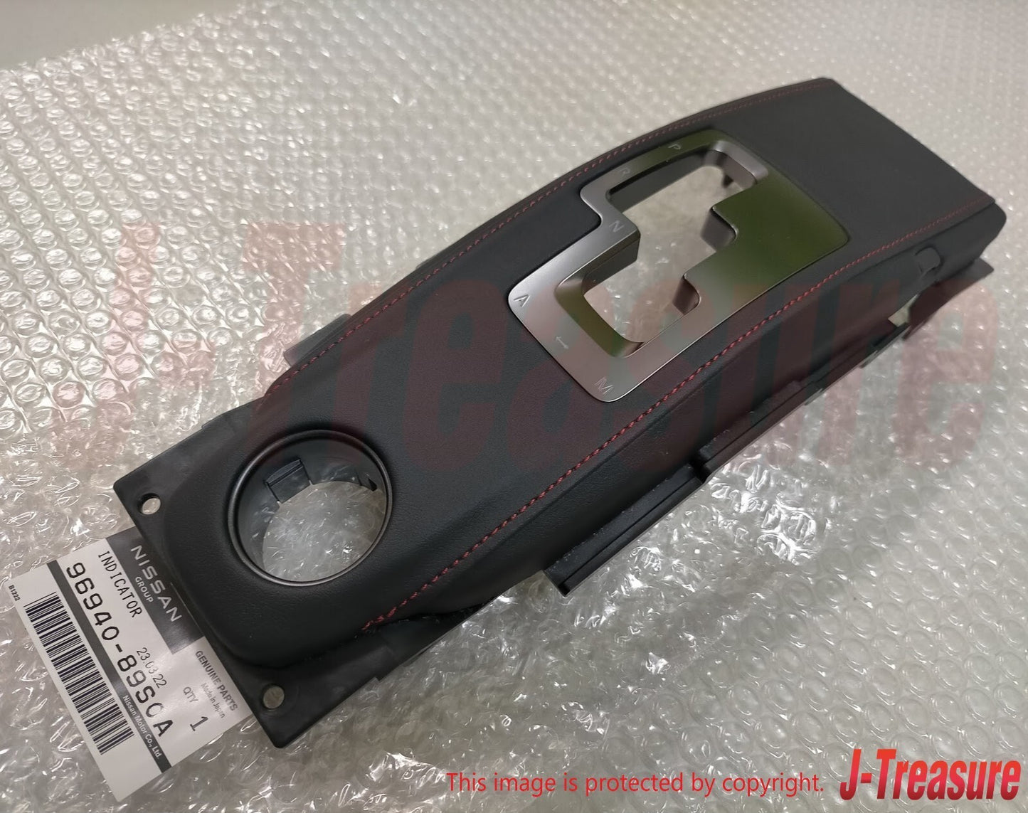 NISSAN GT-R R35 14-15 Genuine Red Stitched Nismo 15 Shifter Indicator Finisher