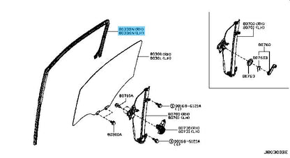 NISSAN NV200 M20 Genuine Front Door Glass Run Rubber RH & LH Set OEM