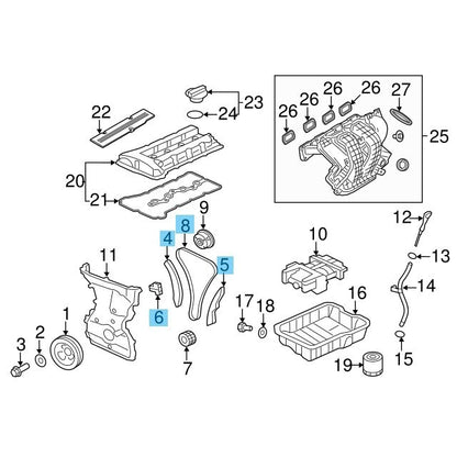 MITSUBISHI LANCER EVOLUTION X 10 Genuine Timing Chain Kit 4 Products Set OEM