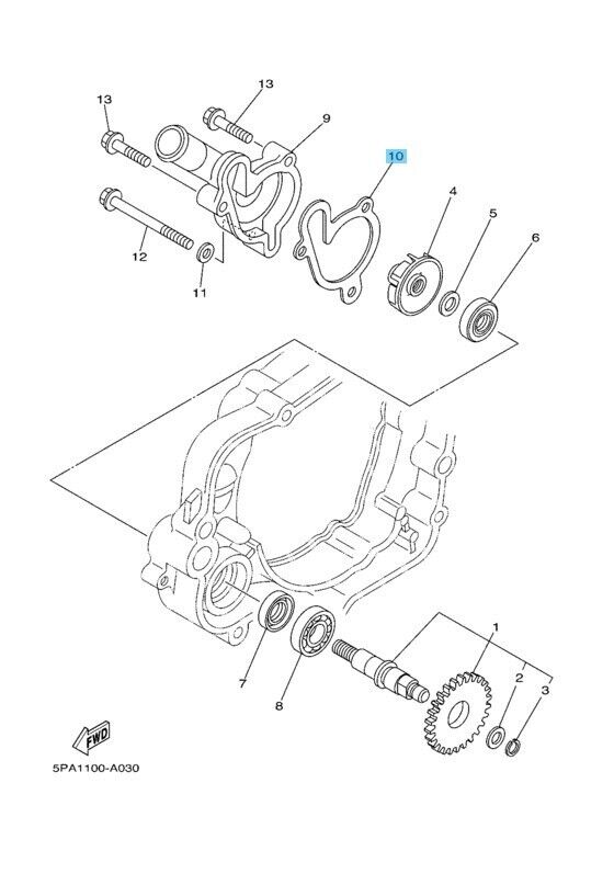 YAMAHA YZ85 02-17 Genuine Water Pump Housing Cover 2 Gasket 4BA-12428-00-00 OEM