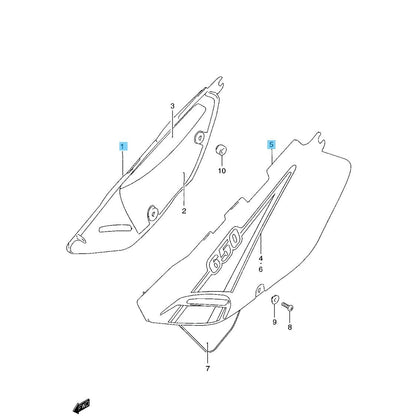 SUZUKI DR650SE '00-01 '08-09 2011 2017 2019 '22-23 Genuine Frame Cover R & L Set