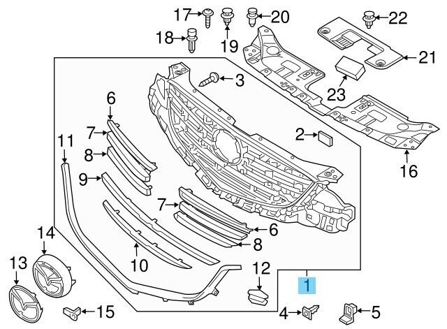 MAZDA CX-5 KE 2015-2016 Genuine Front Grille Chrome Shell Assy KA0G-50-710B OEM