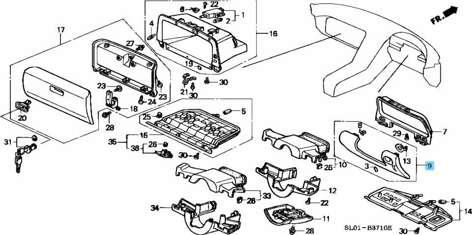 HONDA ACURA NSX NA1 NA2 RHD Genuine Driver Lower Panel Cover 77210-SL0-010ZC OEM
