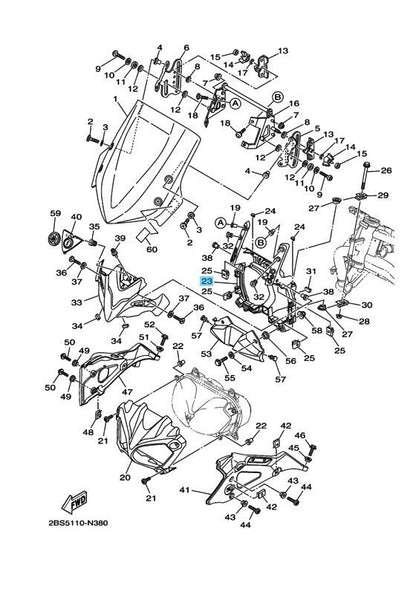 YAMAHA SUPER TENERE XT1200Z 2014-2017 Genuine Headlight Windshield Stay 1 OEM