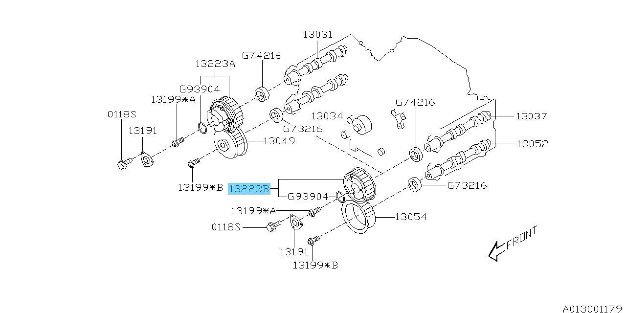SUBARU FORESTER SG SH 04-13 Genuine Camshaft Intake Left Sprocket 13322AA001 OEM