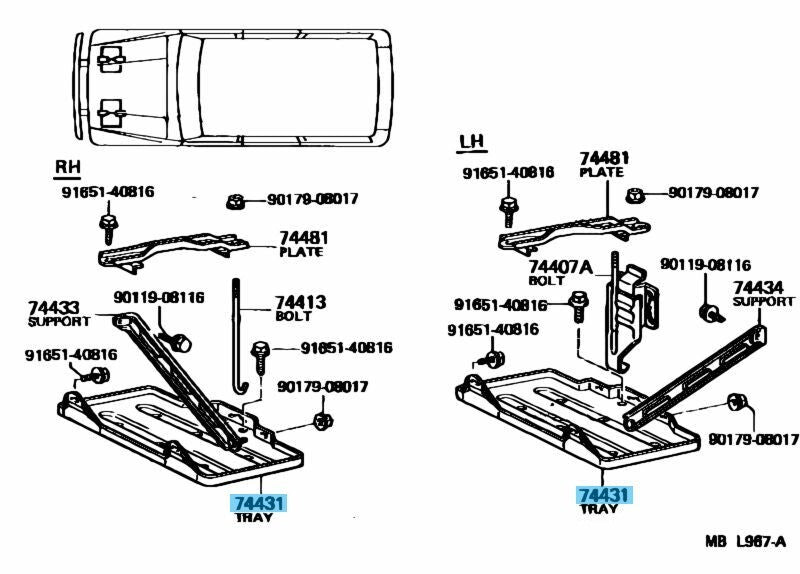 TOYOTA LAND CRUISER BJ60 FJ60  FJ62 81-90 Genuine  Battery Tray 74431-90A00 OEM