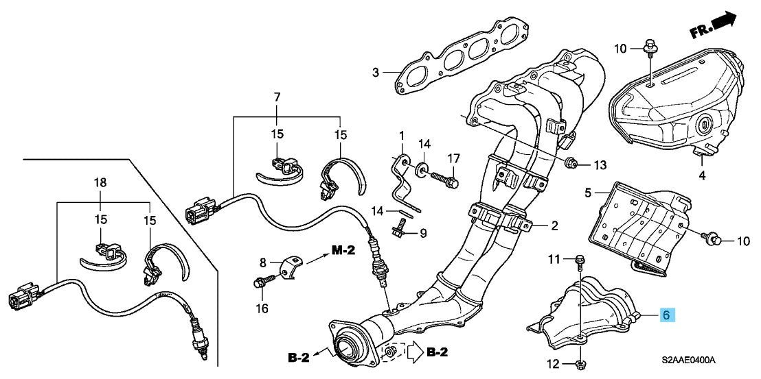 HONDA S2000 AP1 AP2 '00-09 Genuine Exhaust Manifold Cover Comp C 18122-PCX-000