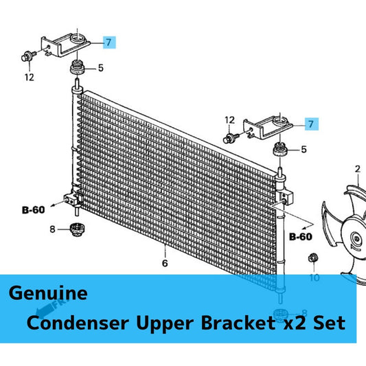 HONDA S2000 AP1 AP2 '00-09 Genuine Condenser Upper Bracket 80111-S2A-000 x2 Set