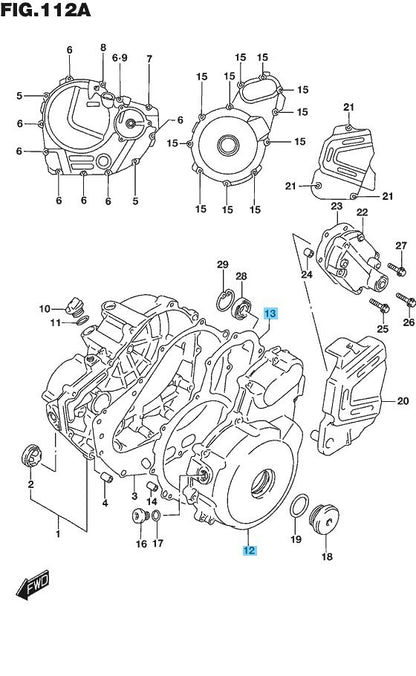 SUZUKI DR650SE 1996-2019 2022-2024 Genuine Magneto Cover & Gasket Set OEM