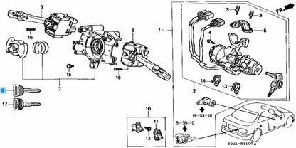 HONDA CIVIC EF EG EK  Genuine Blank Plastic Master Key (41mm) 35113-SH3-013 OEM