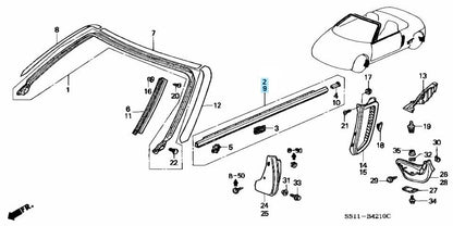HONDA BEAT PP1 1991-1996 Genuine Door Molding Outer Right & Left Set OEM Parts