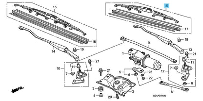 HONDA S2000 AP1/2 '00-09 Genuine Windshield Wiper Blade LH 76620-S2A-A01 LHD OEM