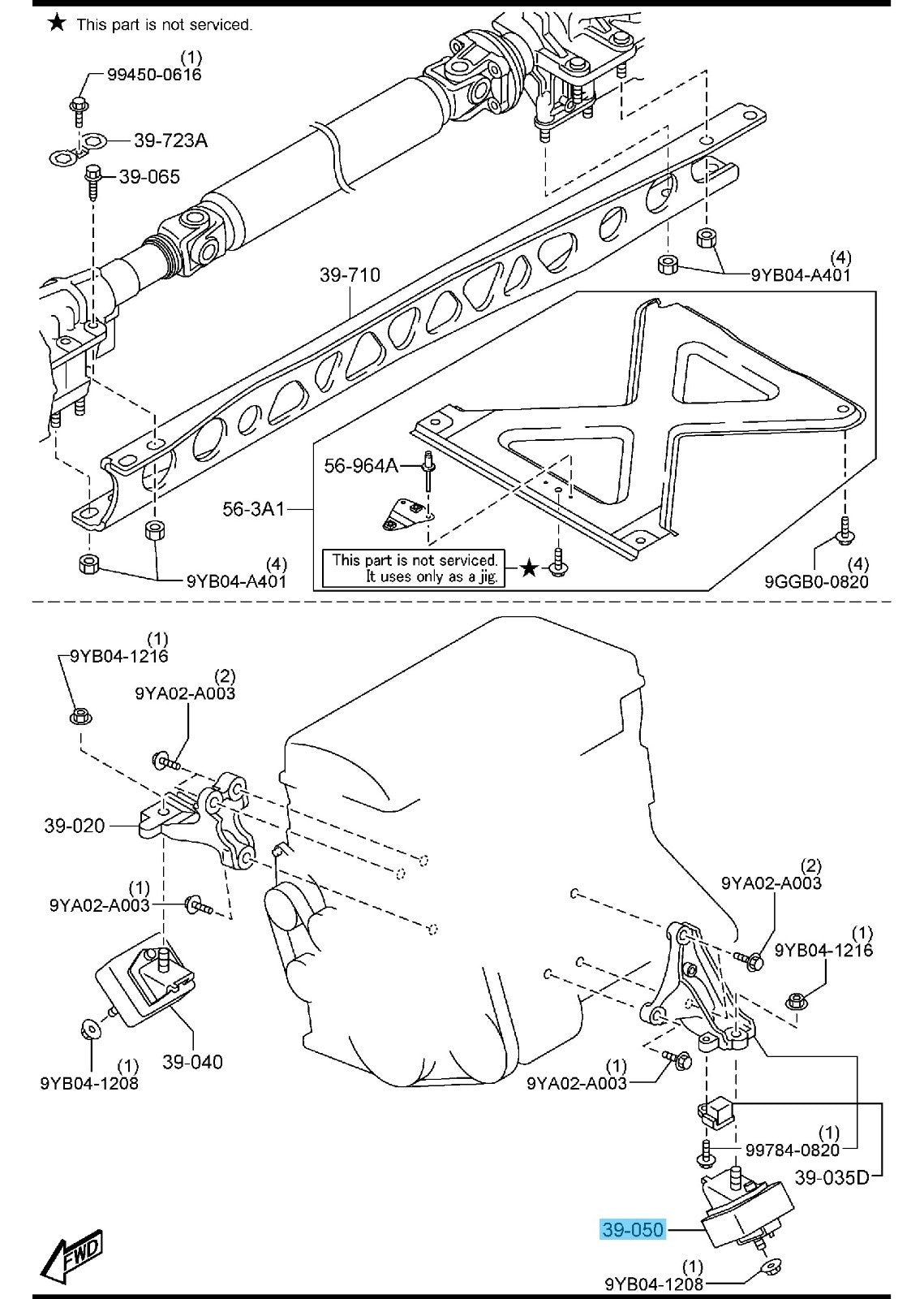 MAZDA MX-5 MIATA NC '06-15 Genuine Engine Mount Rubber LH NE61-39-050F For A/T