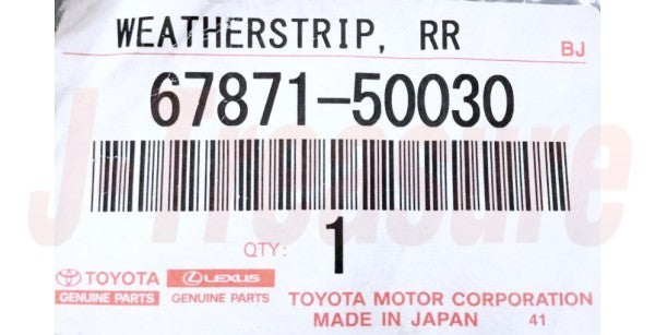 LEXUS LS430 UCF30 2001-2006 Genuine Rear Door Weatherstrip RH 67871-50030 OEM