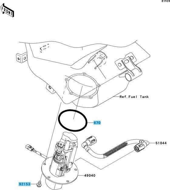 KAWASAKI NINJA ZX-6R ZX636 2005-2006 Genuine Fuel Pump & O-Ring Set OEM