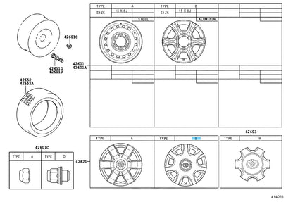 TOYOTA HIACE GDH201 KDH201 TRH200 Genuine 15inch Wheel Cap 42602-26040 x4 set