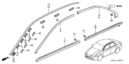 HONDA ACURA TSX CL9 '04-07 Genuine Rear Door Molding LH 72950-SEA-013 OEM