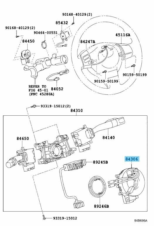 TOYOTA LAND CRUISER UZJ100 03-07 Genuine Spiral Cable Sub-Assy 84306-60080 OEM