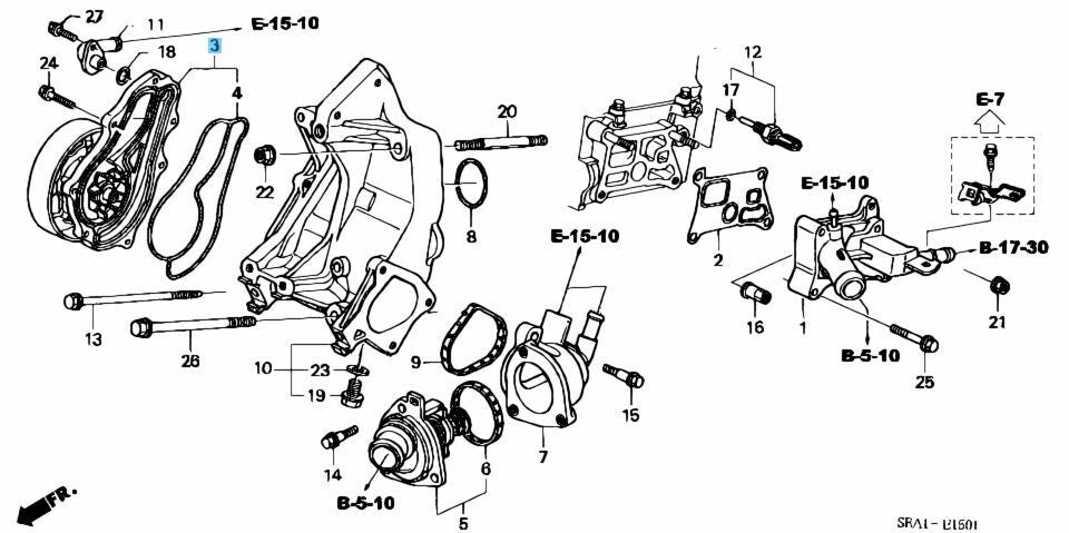 HONDA CIVIC FD# 06-11 Genuine K20A Water Pump 19200-RBC-013 OEM