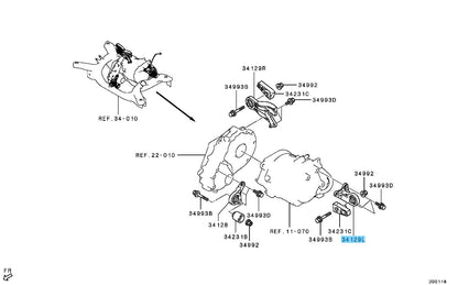 MITSUBISHI OUTLANDER GG2W 18-22 Genuine Rear Differential Mount LH 3517A100 OEM