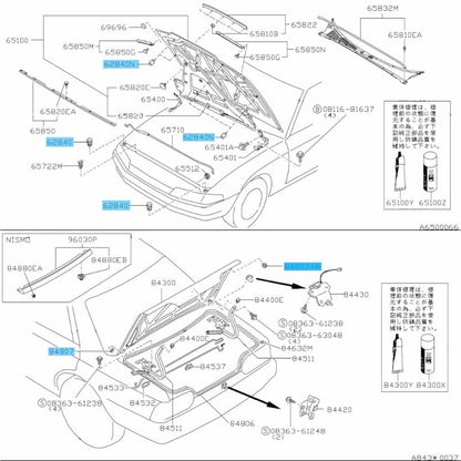 NISSAN SKYLINE GT-R BNR32 Genuine HOOD TRUNK LID Door Cushion Rubber Set
