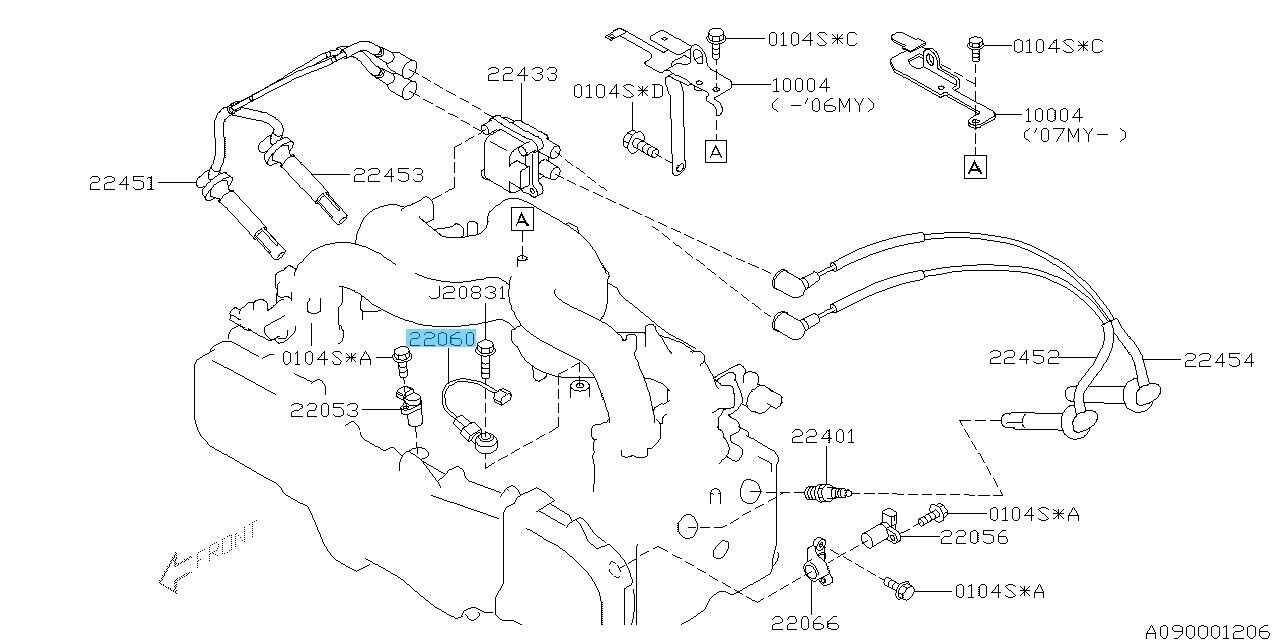 SUBARU OUTBACK BP5 BP9 2005-2006 Genuine Knock Sensor Assembly 22060AA111 OEM