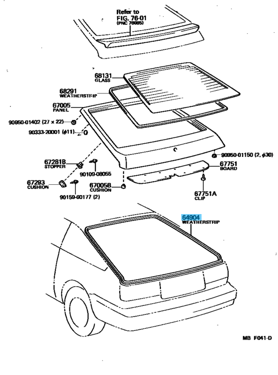 TOYOTA LEVIN TRUENO AE86 Genuine 3Door Hatch Back Door Weatherstrip Seal OEM