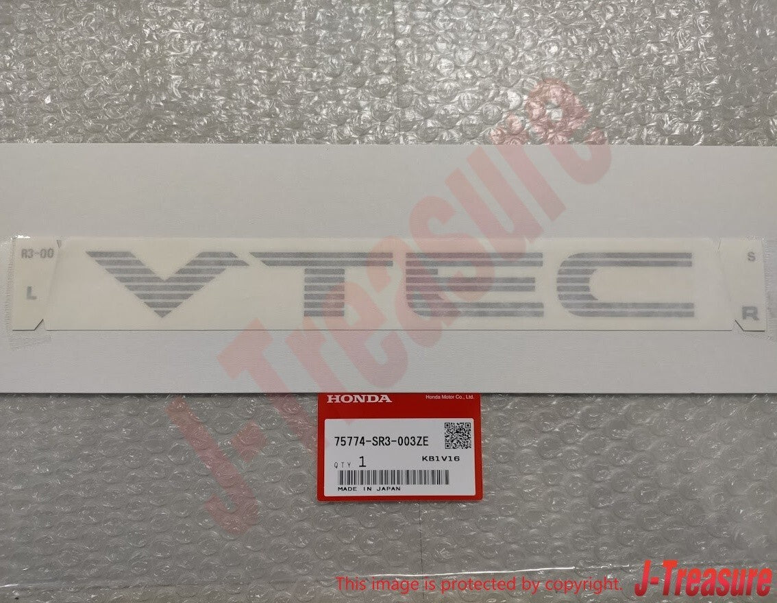 HONDA CIVIC EG6 EK4 SiR Genuine Side "VTEC" Sticker Decal Silver 2pcs Set OEM