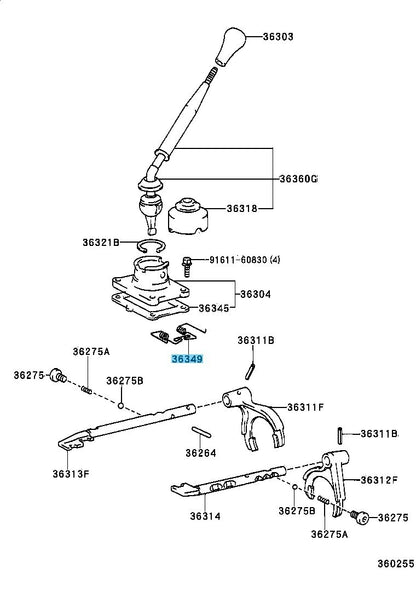 TOYOTA 4RUNNER LN106 Genuine Transfer Select Return Spring 36349-35031 OEM